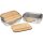 Waterproof stainless steel lunchbox 1200ml with FSC® oiled ash wood board 5mm