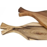 Schneidebrett mit Griff - Nussbaum geölt - Zweigform - 55 x 23 x 2 cm