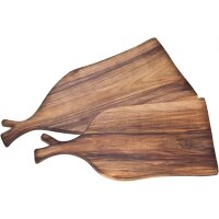 Schneidebrett mit Griff - Nussbaum geölt - Zweigform - 55 x 23 x 2 cm