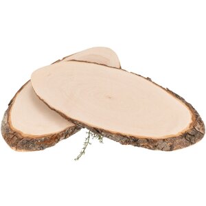 Baumscheibe oval aus FSC® Erlenholz ca. 27 - 32 x 2 cm | Rindenscheibe roh