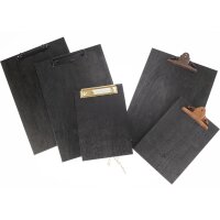 Klemmbrett aus 12mm FSC® Erle Massivholz in Schwarz...