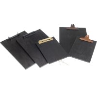 Klemmbrett aus 12mm FSC® Erle Massivholz in Schwarz...