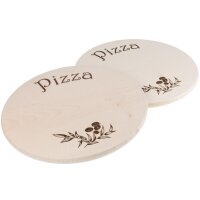 Round Maple Cutting Board FSC® with Pizza Branding – 35 cm raw