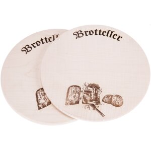 Brotteller aus FSC® Ahorn Holz 35 cm mit Brot Branding