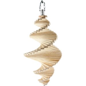 Natürliches Windspiel aus Fichtenholz - Handgefertigte Holzspirale für den Garten