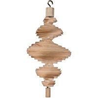 Natürliches Windspiel aus Fichtenholz - Handgefertigte Holzspirale für den Garten