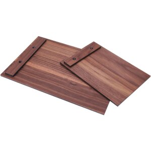 Clipboard with wooden clamp made of oiled walnut wood DIN A4 screw color silver