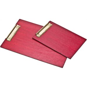 Holz Klemmbrett aus Eiche FSC® Rot gebeizt | Viele Varianten