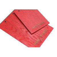 Holz Klemmbrett aus Eiche FSC® Rot gebeizt | Viele Varianten