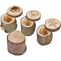 Personalized wooden ring box with names and wedding date