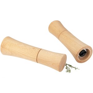 Beech wood salt, spice and pepper mill - 17 x 4.5 cm