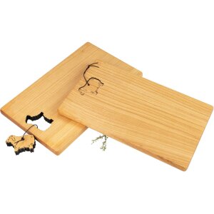 Schneidebrett - Kirsche geölt - 30 x 18 x 1,5 cm - Schaf an Lederband FSC®