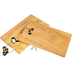 Schneidebrett - Kirsche geölt - 30 x 18 x 1,5 cm - Fahrrad an Lederband FSC®