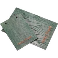 Holz Klemmbrett aus Eiche FSC® Grün gebeizt | Viele Varianten
