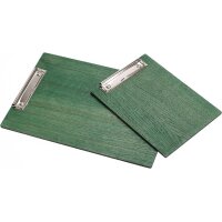 Holz Klemmbrett aus Eiche FSC® Grün gebeizt | Viele Varianten
