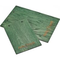 Holz Klemmbrett aus Eiche FSC® Grün gebeizt | Viele Varianten