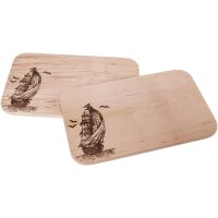 Schneidebrett Erle 26 x 15 cm - Segelschiff