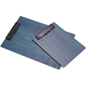 Wooden clipboard made of oak FSC® stained blue