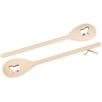 Holz Kochlöffel oval aus Buche - 30 cm - mit Kuh...