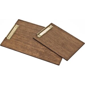 Wooden clipboard made of oak FSC® stained walnut