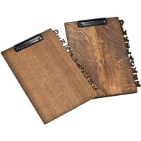 Holz Klemmbrett aus Eiche FSC® Nussbaum gebeizt | Viele Varianten