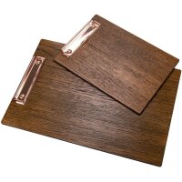 Wooden clipboard made of oak FSC® stained walnut