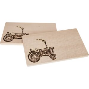 Schneidebrett auf FSC® Ahornholz 26 x 15 x 1,5 cm mit Motiv Traktor Oldtimer
