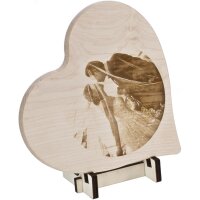 Fotogravur auf FSC® Ahorn-Herz 24 × 24 cm