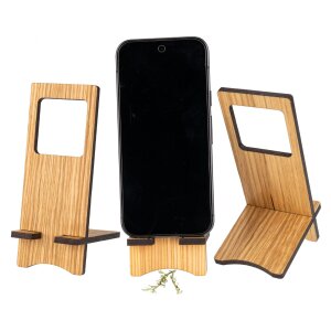 Nachhaltiger Holz Smartphone-Halter | Zum Stellen oder Hängen aus Eiche geölt FSC®
