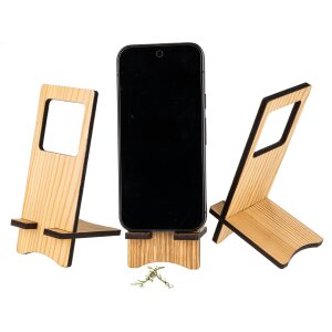 Nachhaltiger Holz Smartphone-Halter | Zum Stellen oder Hängen aus Lärche geölt