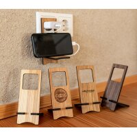 Nachhaltiger Holz Smartphone-Halter | Zum Stellen oder Hängen aus Kirsche geölt
