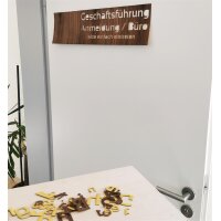 Selbstklebende Holz-Türbeschriftung - Personalisierte Beschriftung für Türen und Wände