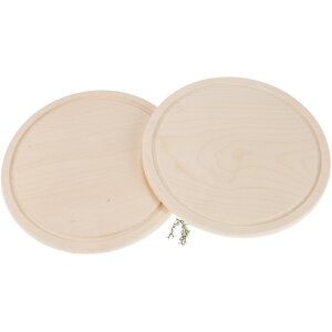 Round chopping boards with juice groove made of FSC® maple wood Ø 24 cm