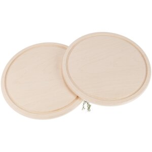 Round chopping boards with juice groove made of FSC® maple wood Ø 26 cm