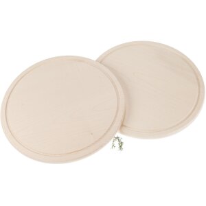 Round chopping boards with juice groove made of FSC® maple wood Ø 30 cm