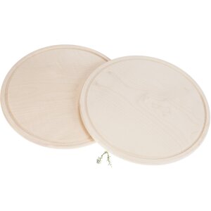 Round chopping boards with juice groove made of FSC® maple wood Ø 35 cm