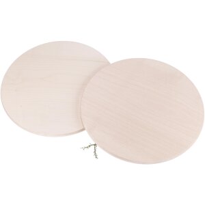 Wooden ham plate round without juice groove made of FSC® maple 35 cm
