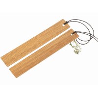 Oak wood bookmark with leather strap | 150x25mm - For...