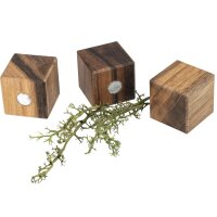 Wooden magnet cube made of oiled walnut 25 x 25 x 25 mm