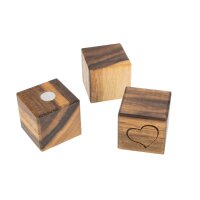 Wooden magnet cube made of oiled walnut 25 x 25 x 25 mm