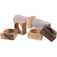 High-quality napkin holder made of oiled walnut wood - Stylish napkin ring - approx. 6.0 x 2.5 cm
