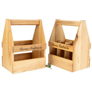 Sturdy beer carrier made of ash wood - 6-bottle carrier