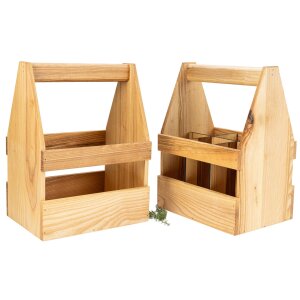 Sturdy beer carrier made of oiled ash wood - 6-bottle carrier
