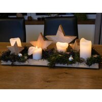Handmade wooden star made of oiled ash - Rustic Christmas decoration 18 cm
