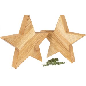 Handmade wooden star made of oiled ash - Rustic Christmas decoration 25 cm