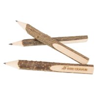 Holz Bleistift - Astbleistift mit Rinde und Ausfräsung - Nachhaltig und umweltfreundlich