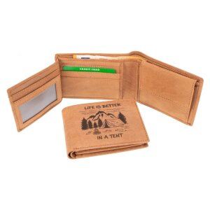 Leder Geldbeutel - Geldbörse für Camper - Life is Better in a Tent