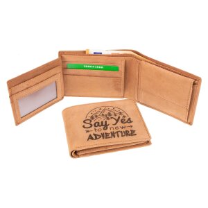 Leder Geldbeutel - Geldbörse für Abenteurer - Say yes to new adventure