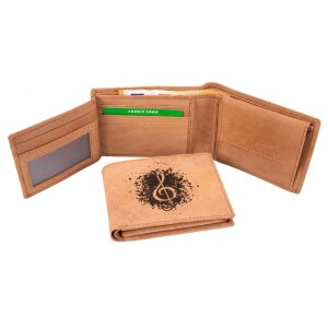 Leder Geldbeutel - Geldbörse für Musiker - Violinschlüssel Graffiti