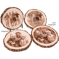 Tree disk with engraving round 24 - 28 cm with